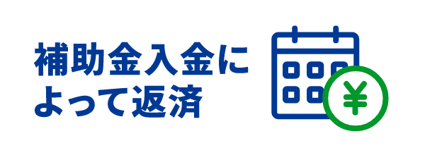 補助金入金によって返済