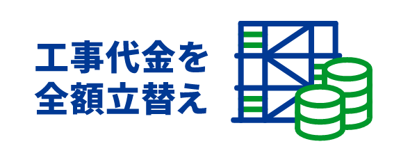 ご融資する土地に建築する工事代金を全額立替